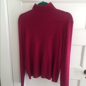 Raspberry Silk/Cashmere Turtleneck
